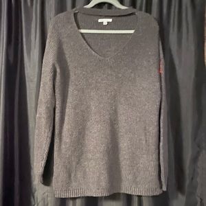 Gray sweater with front cutout